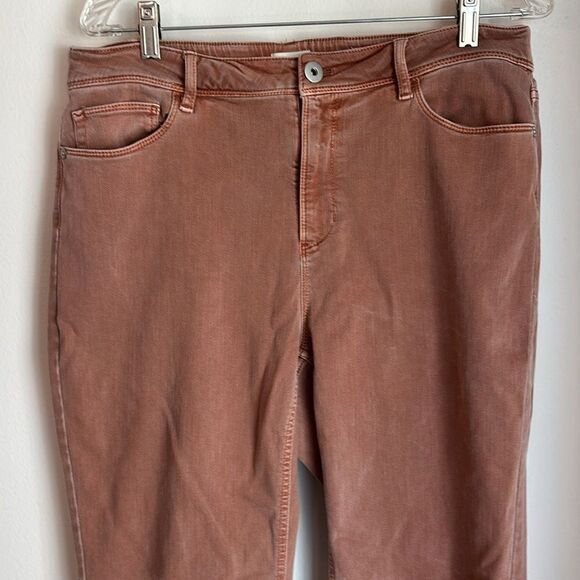 J. Jill high rise cropped Rust Orange straight leg women’s stretch Jeans 16 GUC - Picture 2 of 13